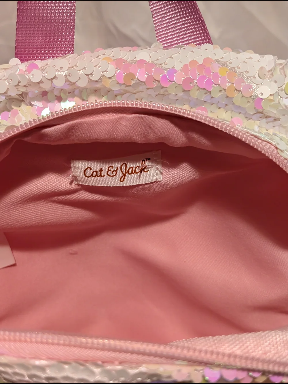 Cat & Jack Pink Sequin Llama Mini Backpack
